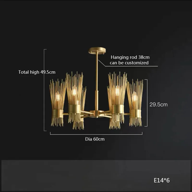 Lustre en cuivre LED décoratif de qualité supérieure pour la maison