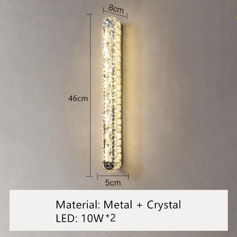 Applique Murale LED Moderne en Cristal Rectangulaire Nordique - Luminance Nordica