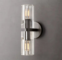 Applique murale LED Moderne en Cristal Clair et Nickel Laiton
