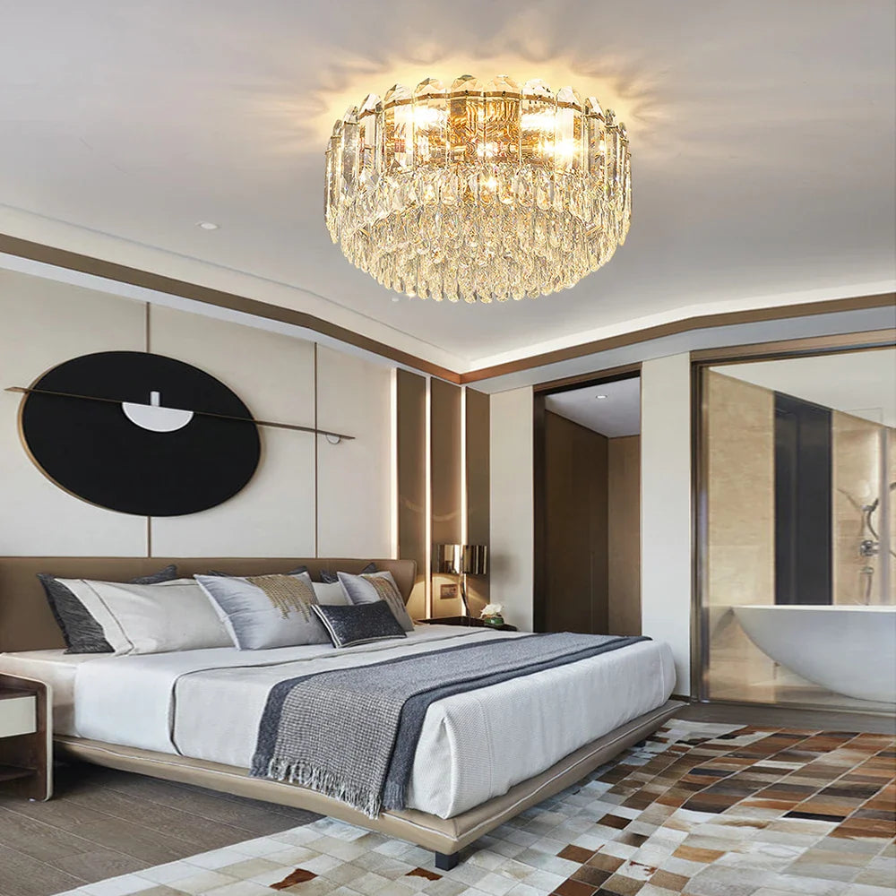 Plafonnier LED de Luxe en Cristal - Collection 2024