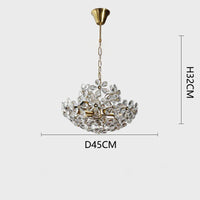Lustre Plafond Rétro Fleur Cristal LED QFontaines D'Intérieur