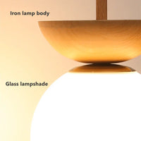 Plafonnier LED "Naturel Nordique" avec Abat-jour en Verre