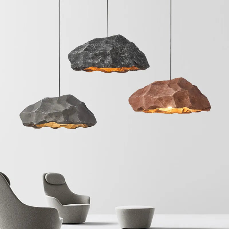 Lustre LED nordique design Wabi Sabi pour une décoration créative et moderne