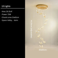 Lustre d'escalier acrylique forme de papillon - Collection Art LED Scintillante