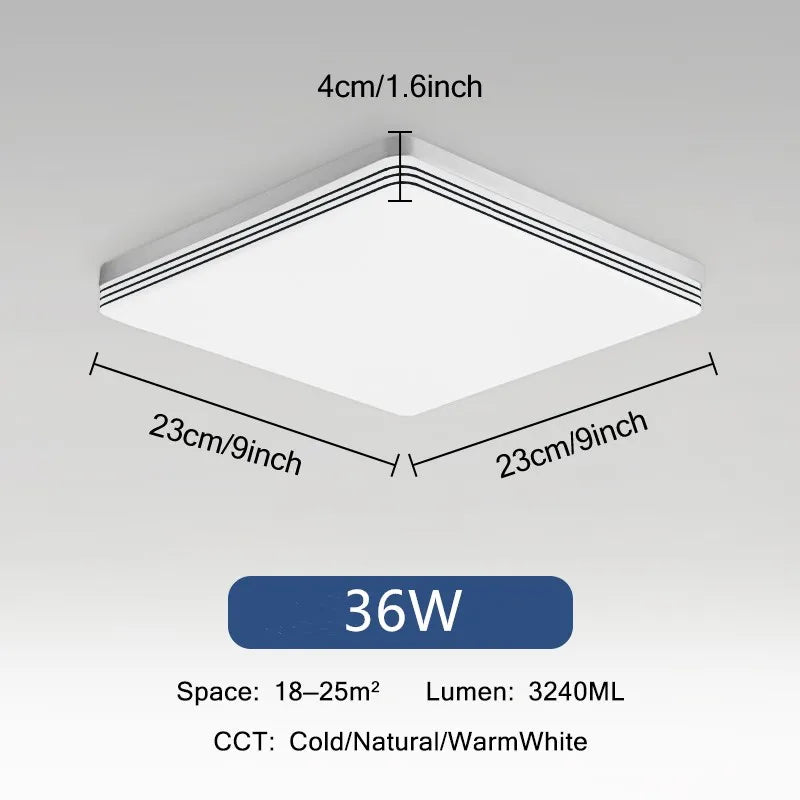 Plafonnier LED Ultra Mince - Forme Ronde & Carrée