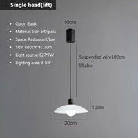 Suspension LED nordique minimaliste blanc.