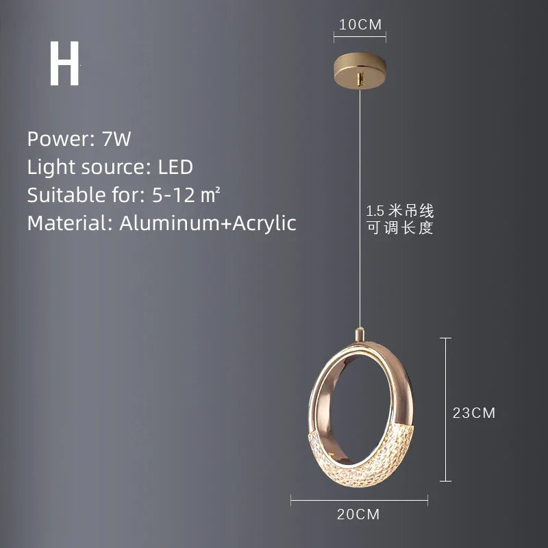 Suspension rotative multi-style Led Lights - Avec des lumières rondes pour votre maison et intérieur.