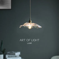 Suspension LED Nordique en Verre Laiton - Fleur Scandinave