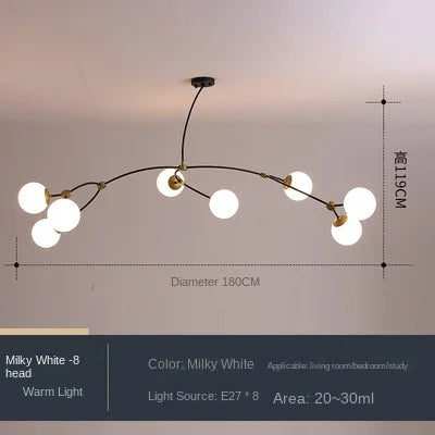Lustre Moléculaire Nordique - Suspension Lumière Magique Haricot LED