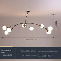Lustre Moléculaire Nordique - Suspension Lumière Magique Haricot LED