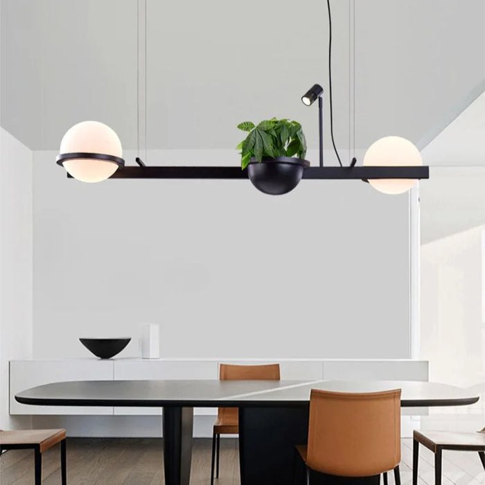 Lustre Nordique avec Plante Artificielle Suspendue en Pot