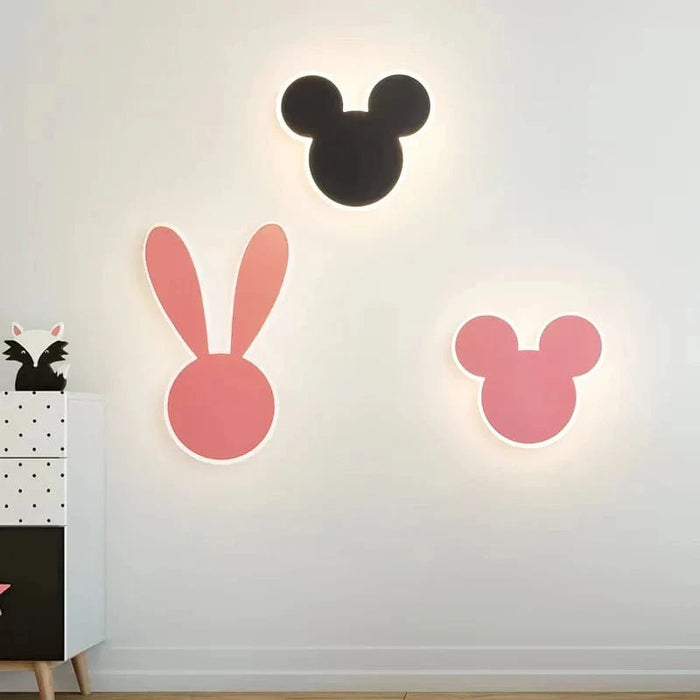 Fille Enfant Chambre Décor Éclairage de Nuit Lapin Rose