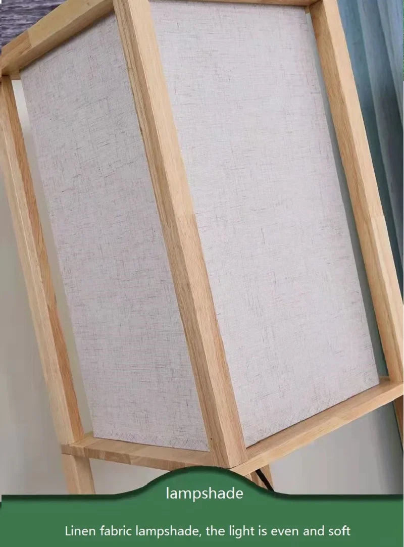 Lampadaire LED SkyFlo Nordic - Étagère de rangement en bois massif avec support fleur - Pour salon, chambre, bibliothèque