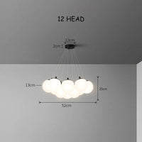 Lustre nordique en verre avec suspension LED pour une décoration maison moderne