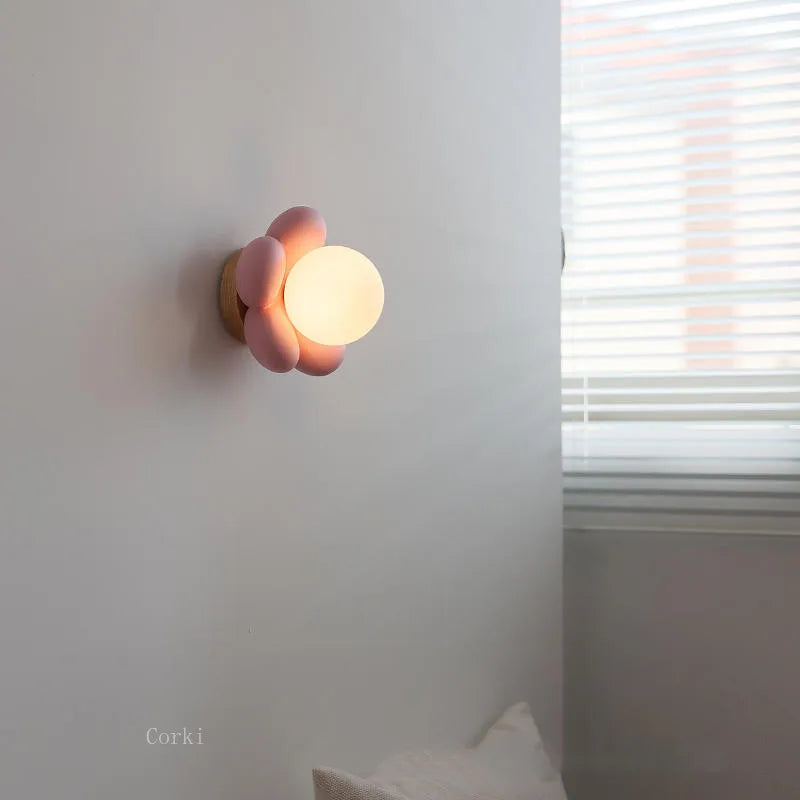 Applique murale LED "Spring Blossom" en rose et blanc