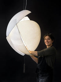 Lustre LED design moderne Wabi Sabi en tissu - éclairage décoratif