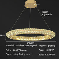 Lustre de luxe en cristal LED pour l'hôtellerie et la restauration