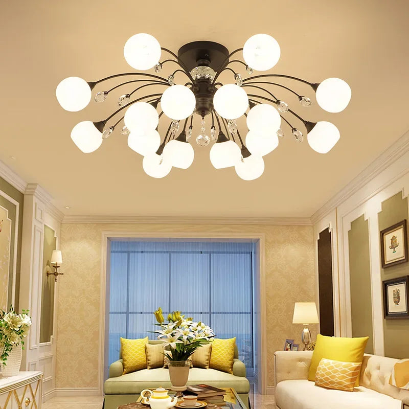 Plafonnier Luxe Cristal Phare - Élégance Brillante