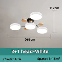 Lustre LED Nordique en Bois - Éclairage Intérieur Minimaliste