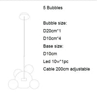 Lustre LED Boules en Verre Design Moderne Éclatant