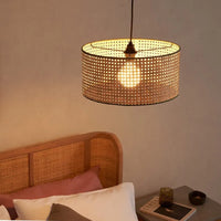 Lustre Japonais en Rotin Tissé Bambou – Style Minimaliste Moderne