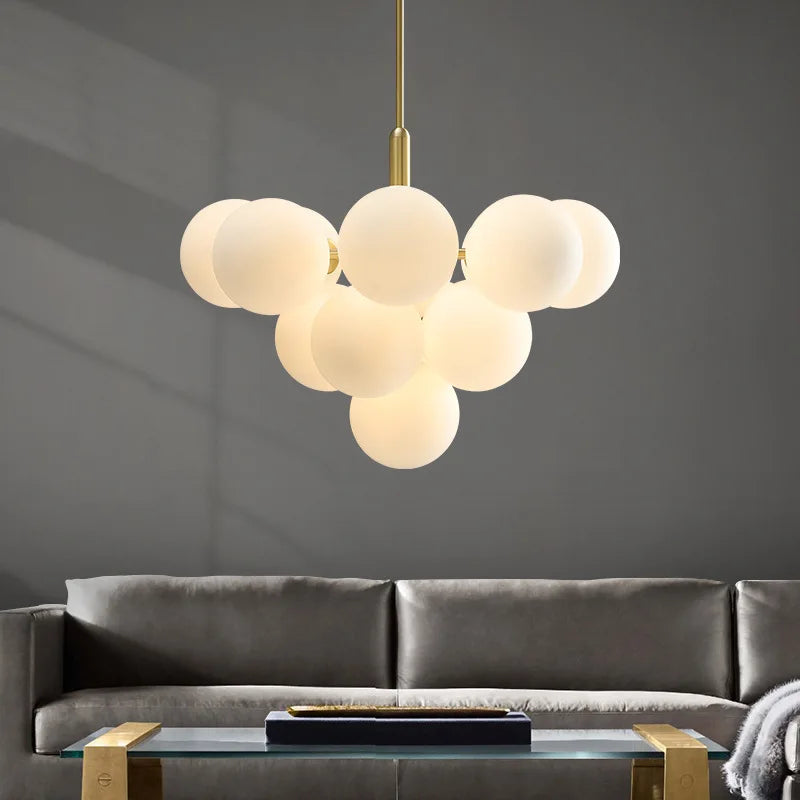 Suspension LED nordique en boule de verre design