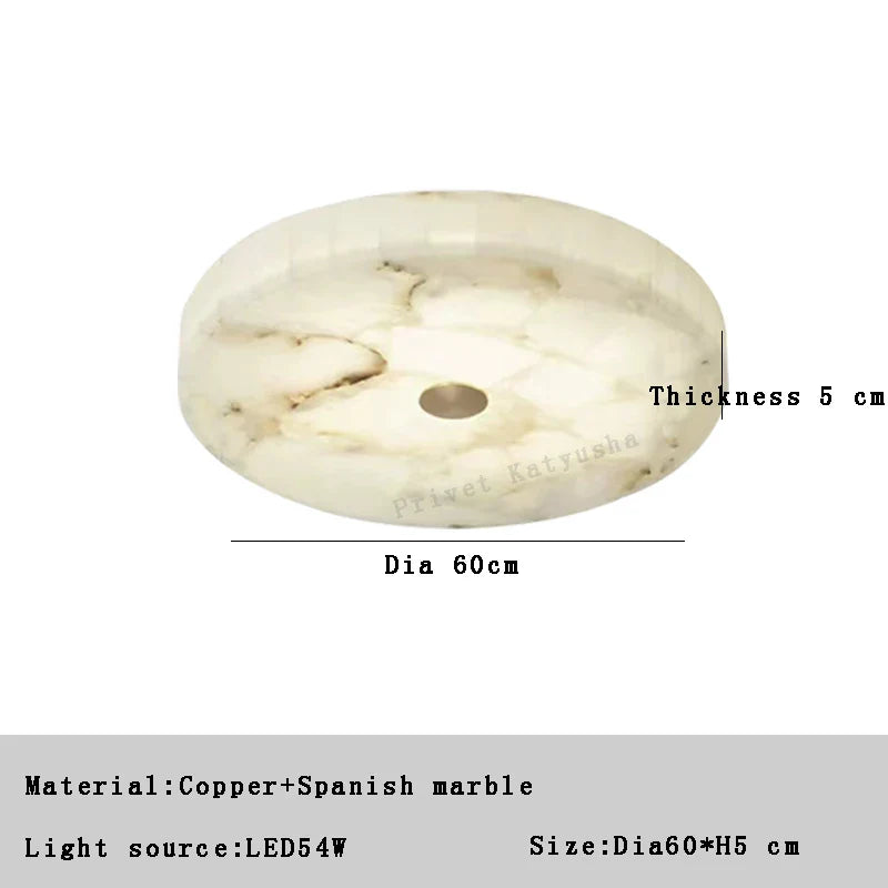 Plafonnier LED Marbre Blanc - Style Moderne