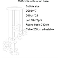 Lustre LED Boules en Verre Design Moderne Éclatant