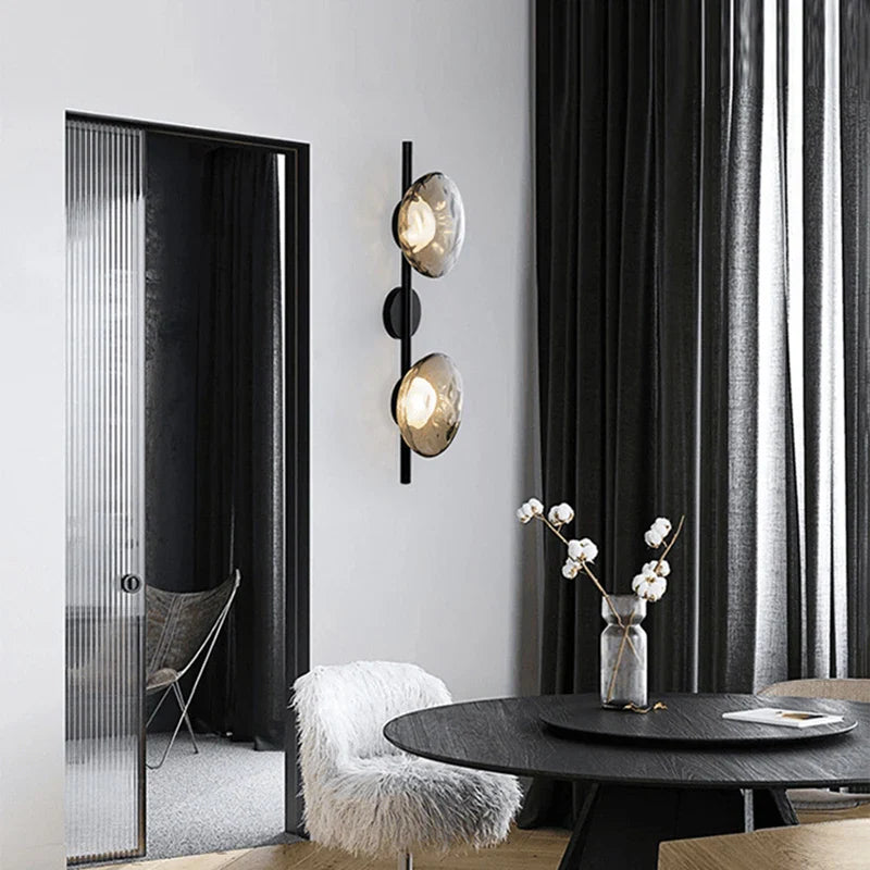 Applique Murale Nordique en Verre Transparent et Métal Doré pour Divers Espaces - Collection Scandinave