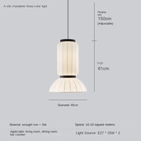 Lustre boule ovale en tissu japonais en soie design