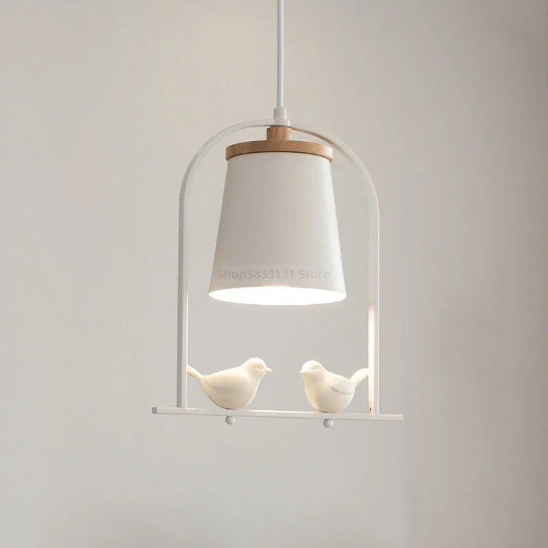 Suspension Nordique Minimaliste avec LED Oiseau Moderne