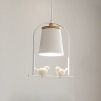Suspension Nordique Minimaliste avec LED Oiseau Moderne