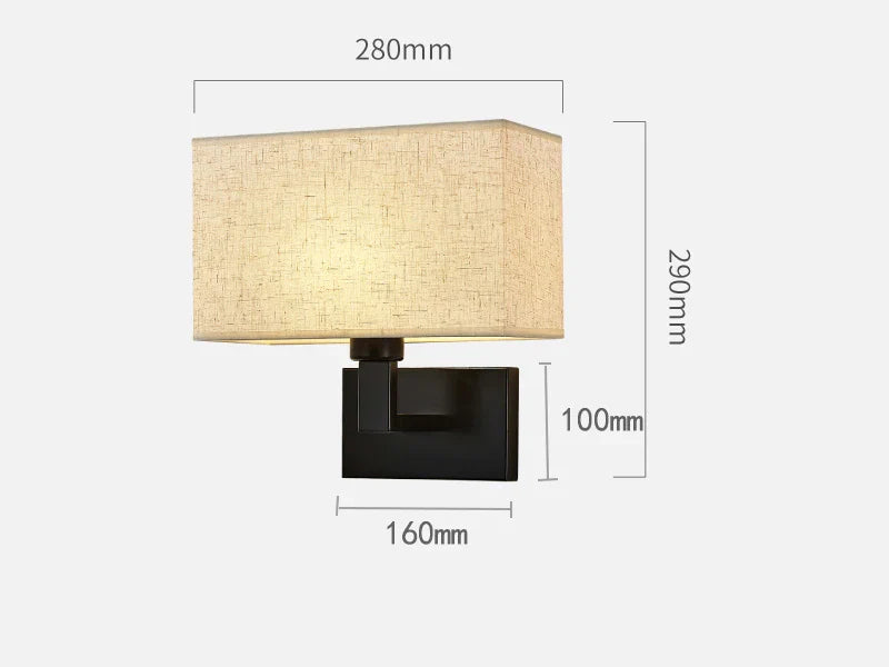 Applique murale intelligente nordique avec chargeur USB rapide et abat-jour 3 couleurs