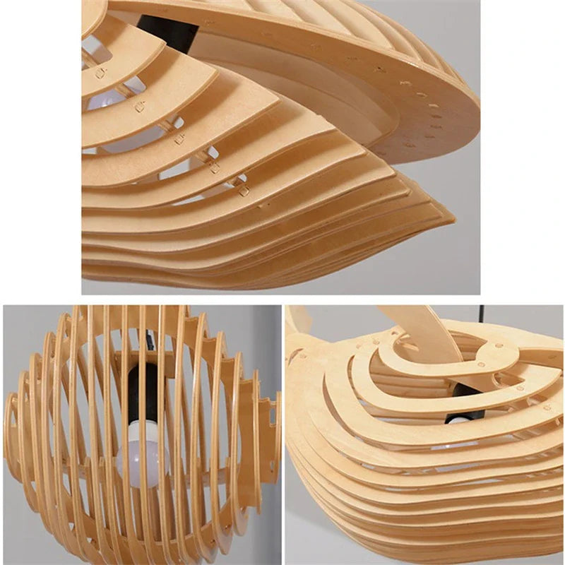 Lampe en bois de baleine: suspension d'art moderne