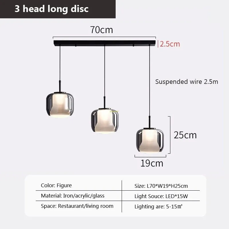 Suspension LED en verre au design nordique minimaliste - Luminairia