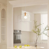 Suspension Lumineuse en Métal Blanc Nordique Forme de Fleur pour Restaurant et Salon