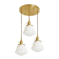 Suspension LED verre blanc.