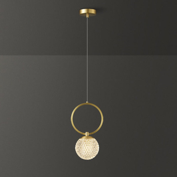 Suspension LED en verre cristal de luxe.