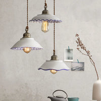 Suspension Fleur Vintage Style Loft en Céramique