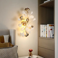 Applique murale LED en céramique "Fleurs Romantiques" pour hôtel