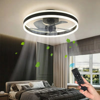 Ventilateur de plafond LED moderne avec télécommande et 6 vitesses