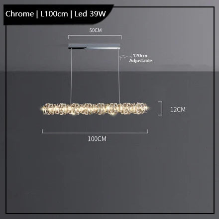 Lustre Led cristal K9 de luxeuspendu