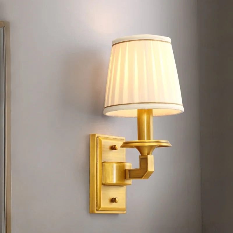 Applique murale LED en cuivre avec housse de tissu premium