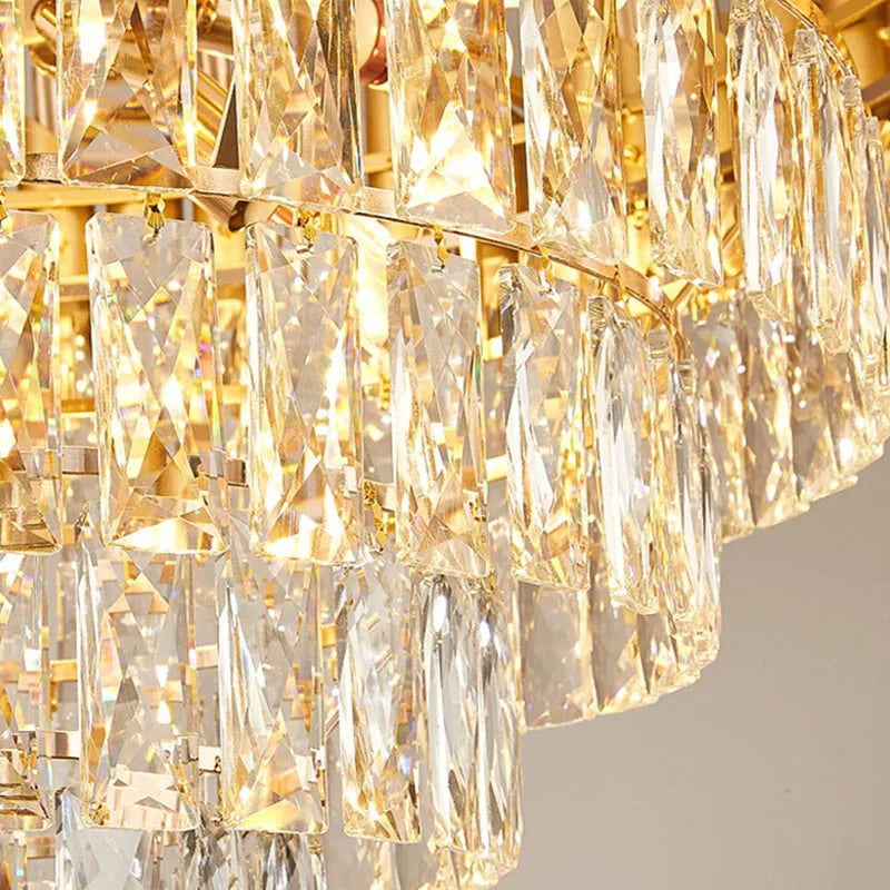 Lustre en cristal luxueux avec éclairage LED pour intérieur - Élégance illuminée