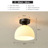 Plafonnier LED Crème en Céramique et Verre