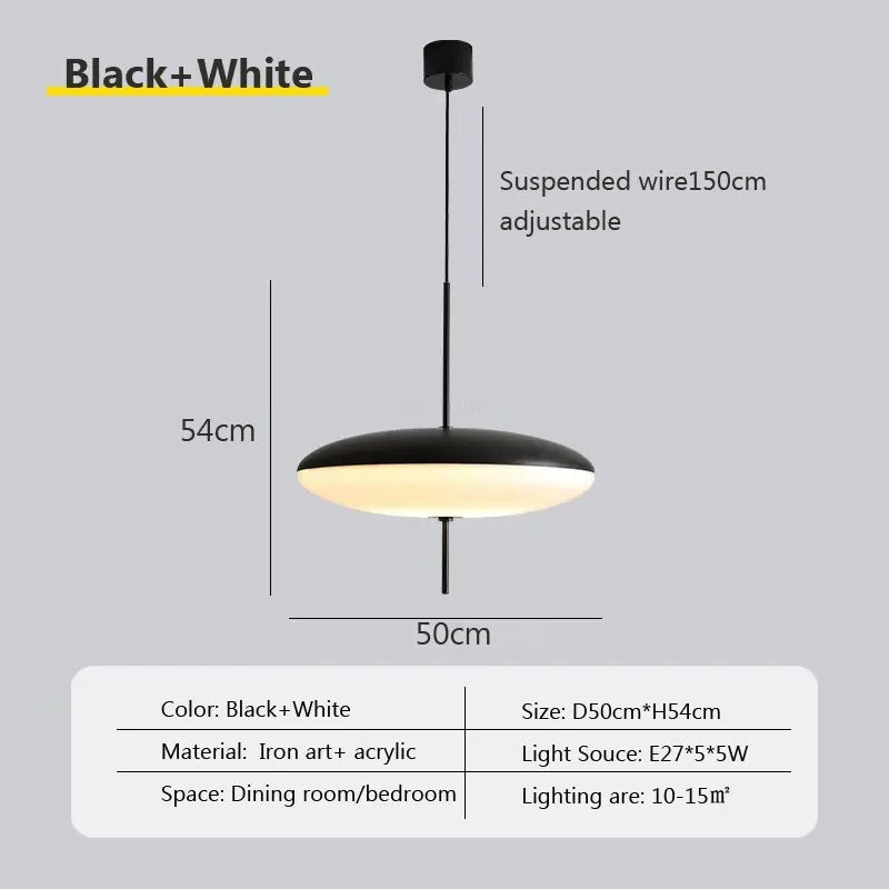 Suspensions "Modern UFO" noires et blanches