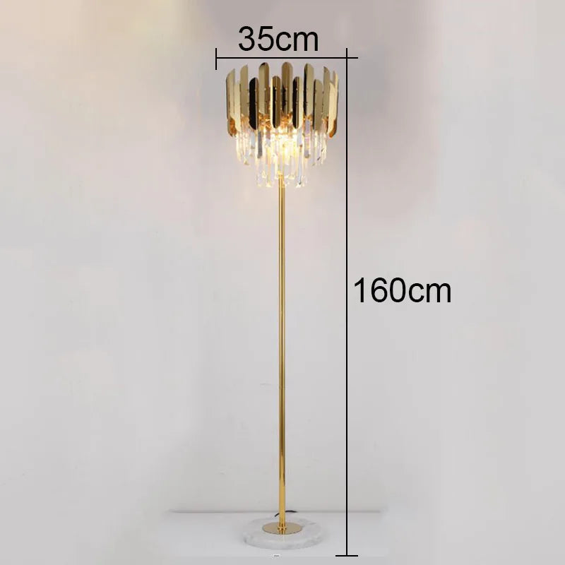 Applique murale LED en cristal doré de style moderne