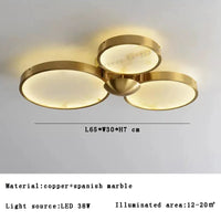 Plafonnier LED Marbre Blanc - Style Moderne
