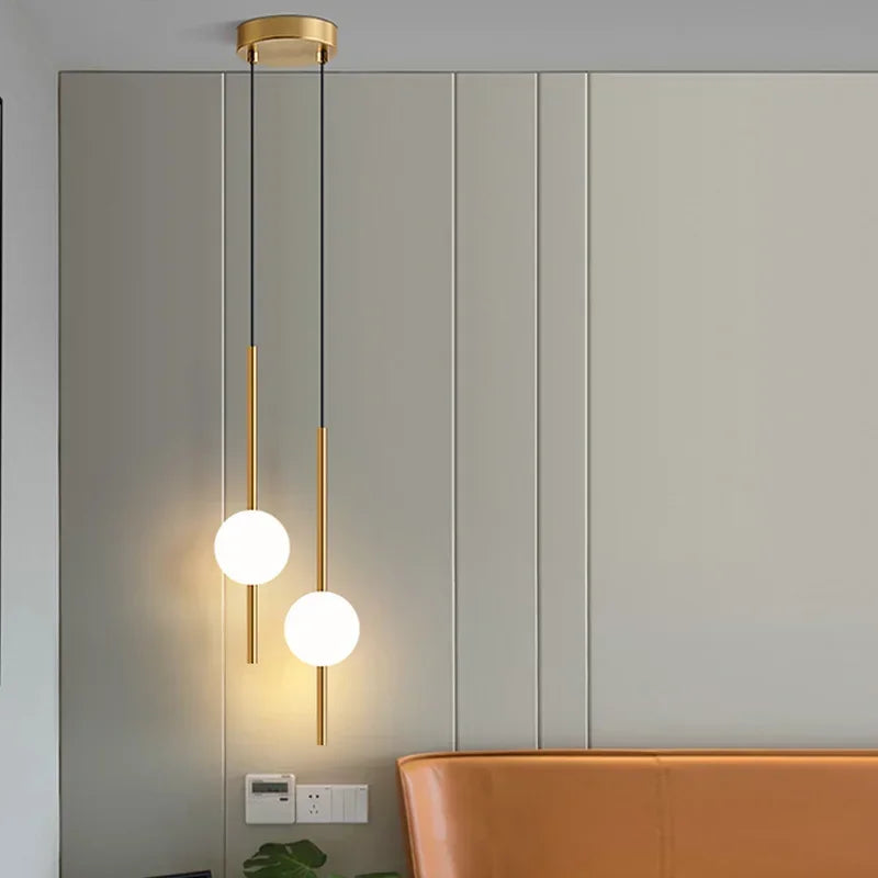 Lustre en verre nordique pour suspension lumineuse - Salle à manger, chambre, restaurant et bar.