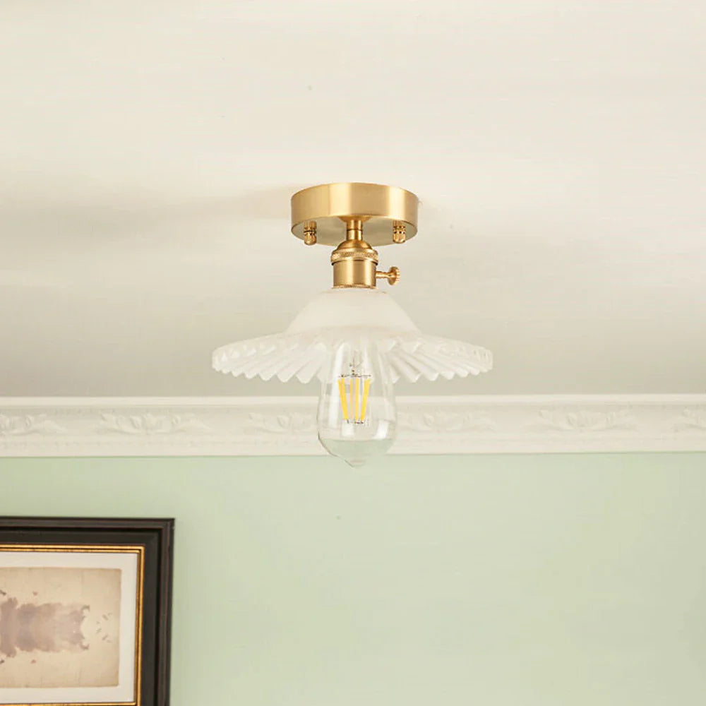 Suspension conique en verre contemporaine Edison.
